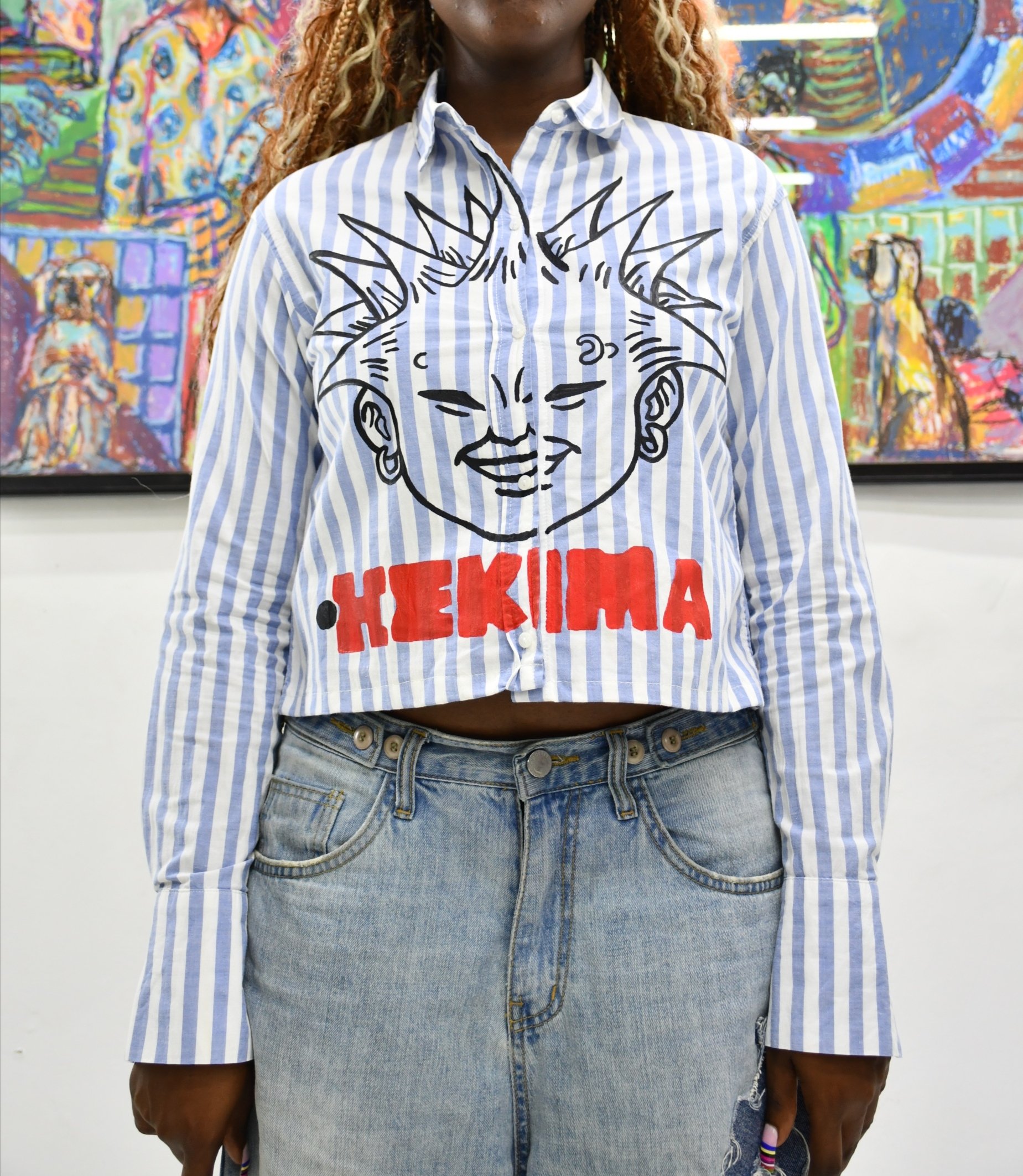 Handpainted crop shirt
Medium